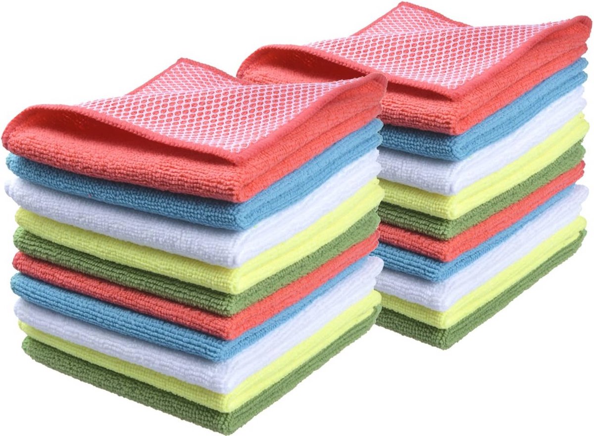 Microvezel Vaatdoeken Assortiment - 20 Pack - 5 Kleuren