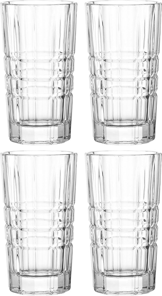 Vaatwasmachinebestendige waterglazen set - 4-delige sapglazen met slijping, 260 ml