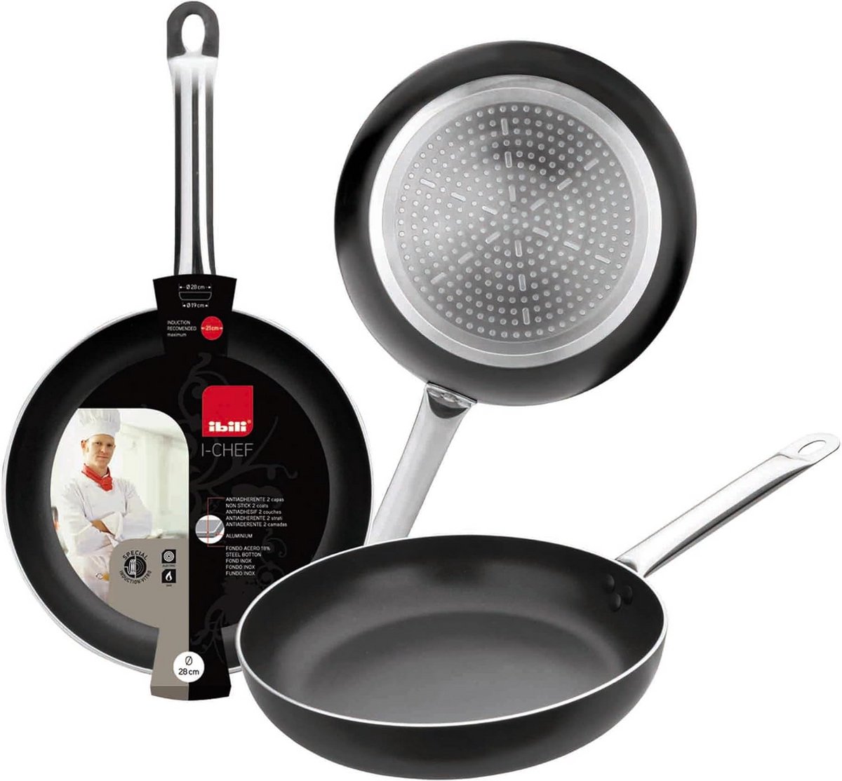 Koekenpan 26 cm met antiaanbaklaag voor alle warmtebronnen inclusief inductie