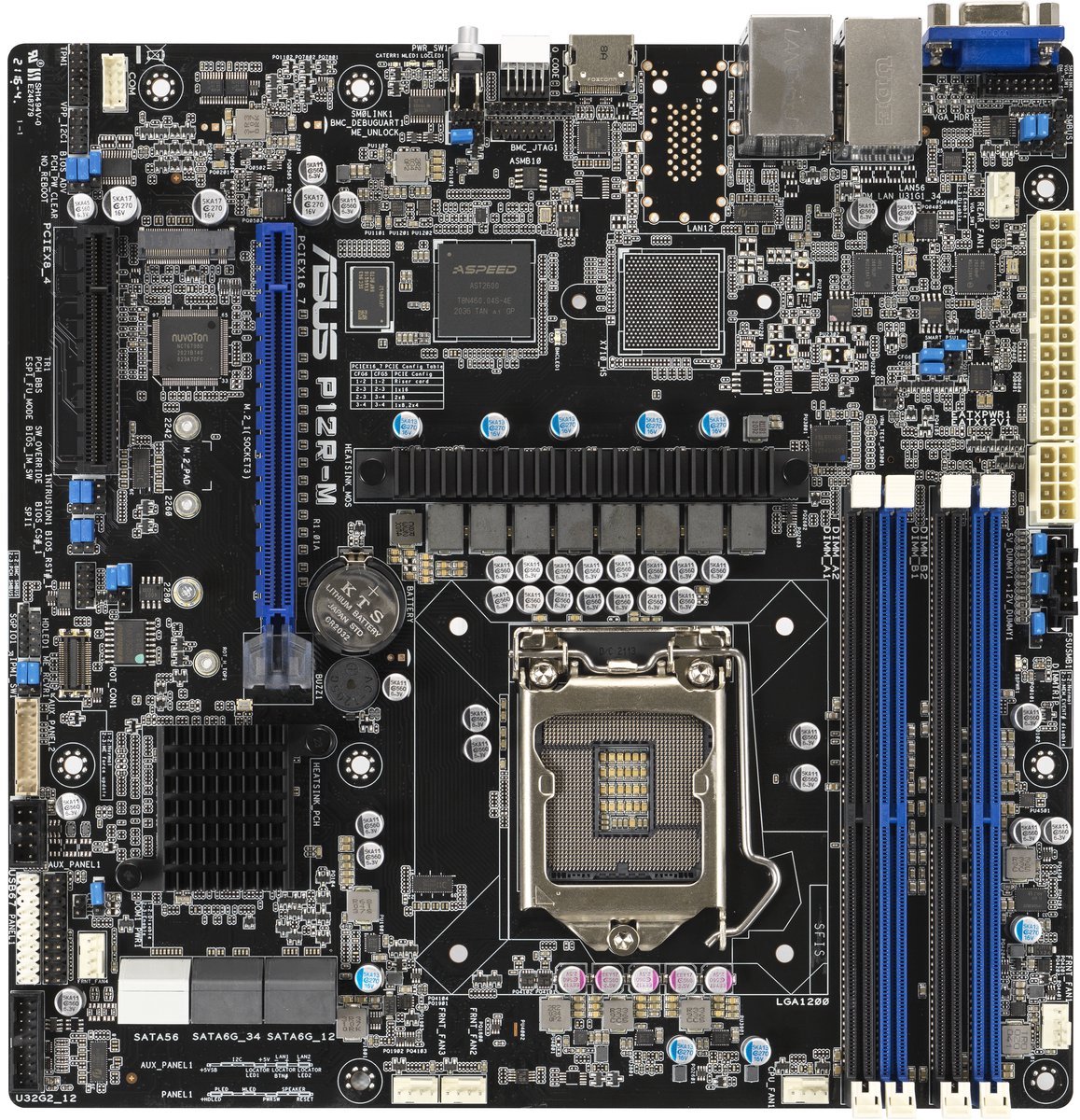 Asus P12R-M Moederbord - Intel C252 - Socket Lga 1200 - Micro Atx - Dual 1Gbe - afbeelding 4