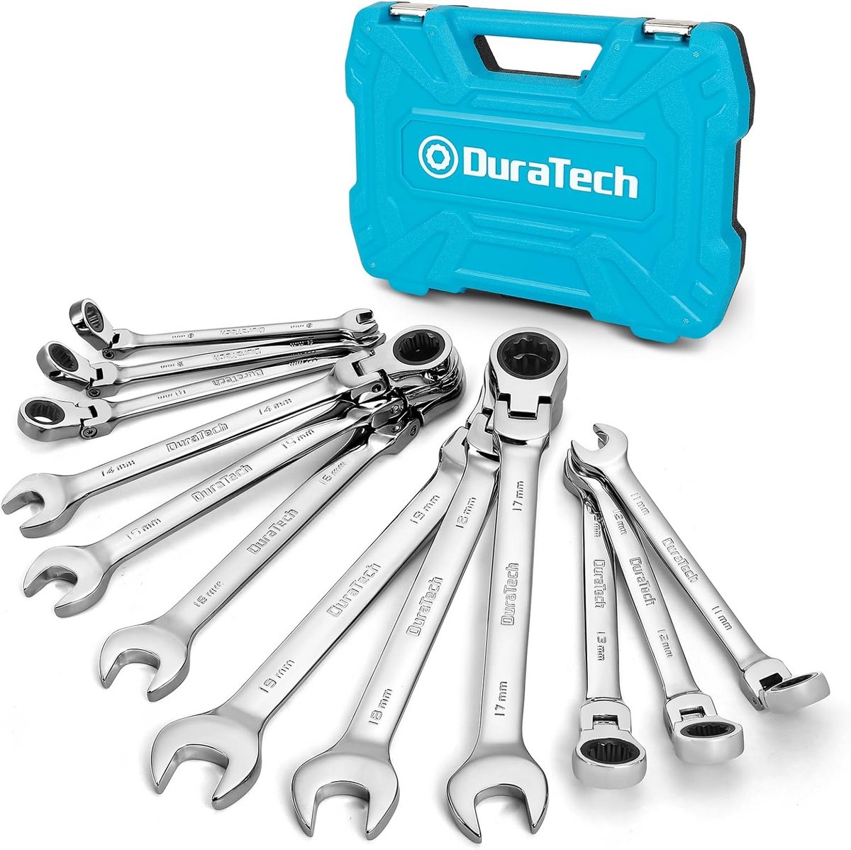 12-delige Flex-kop Ratel-combinatiesleutelset 8-19 mm