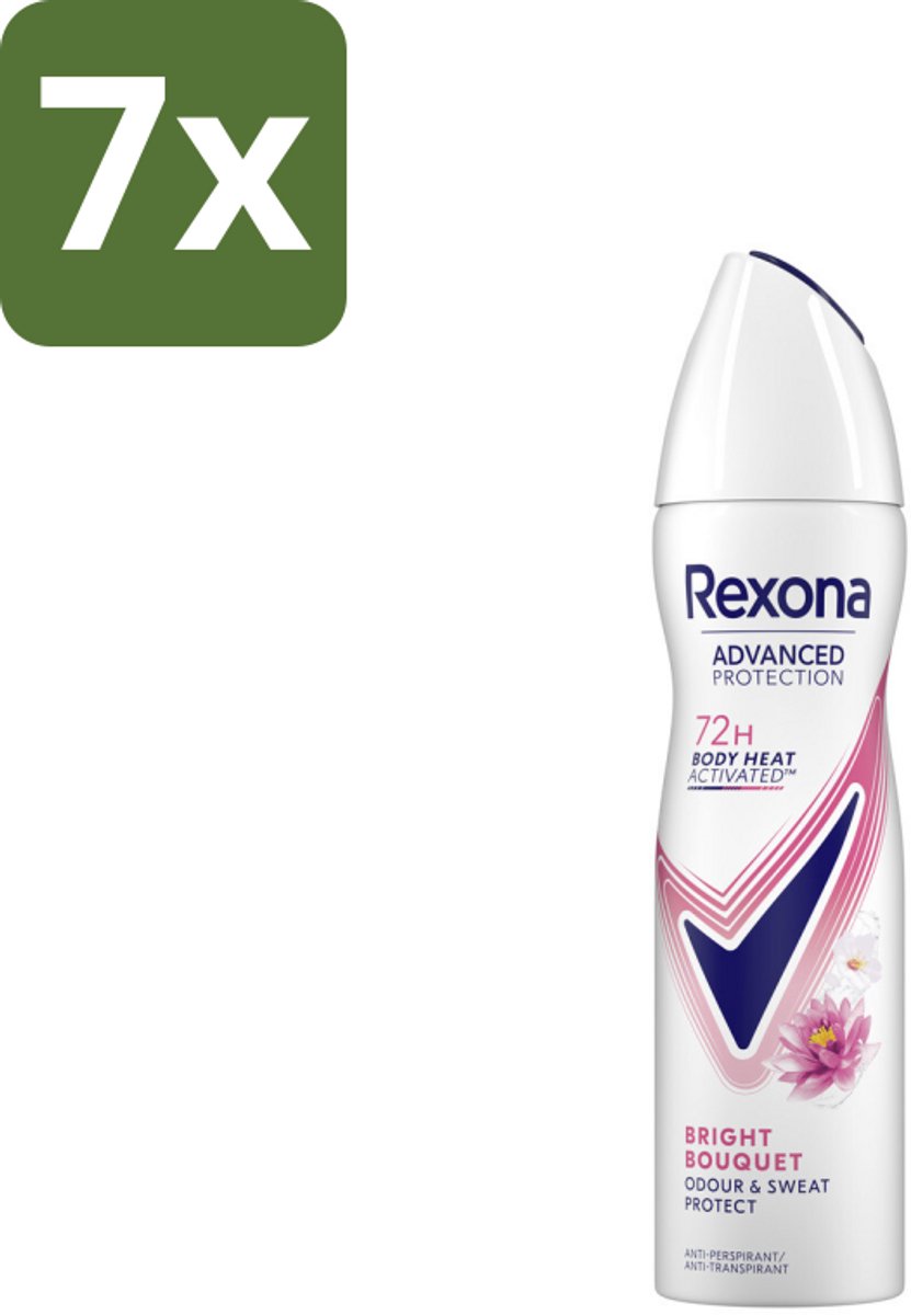 Rexona - Deodorant Spray - Advanced Protection Bright Bouquet - Langdurige Frisheid - 150 ml - Bulkverpakking - 7 stuks