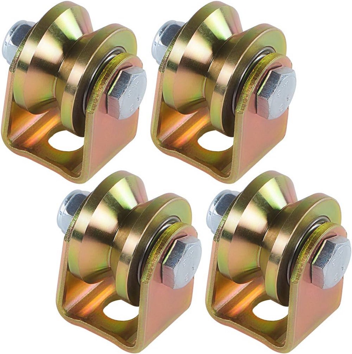 V-groef wielen voor schuifpoorten - 33 mm, 125 kg draagvermogen, set van 4