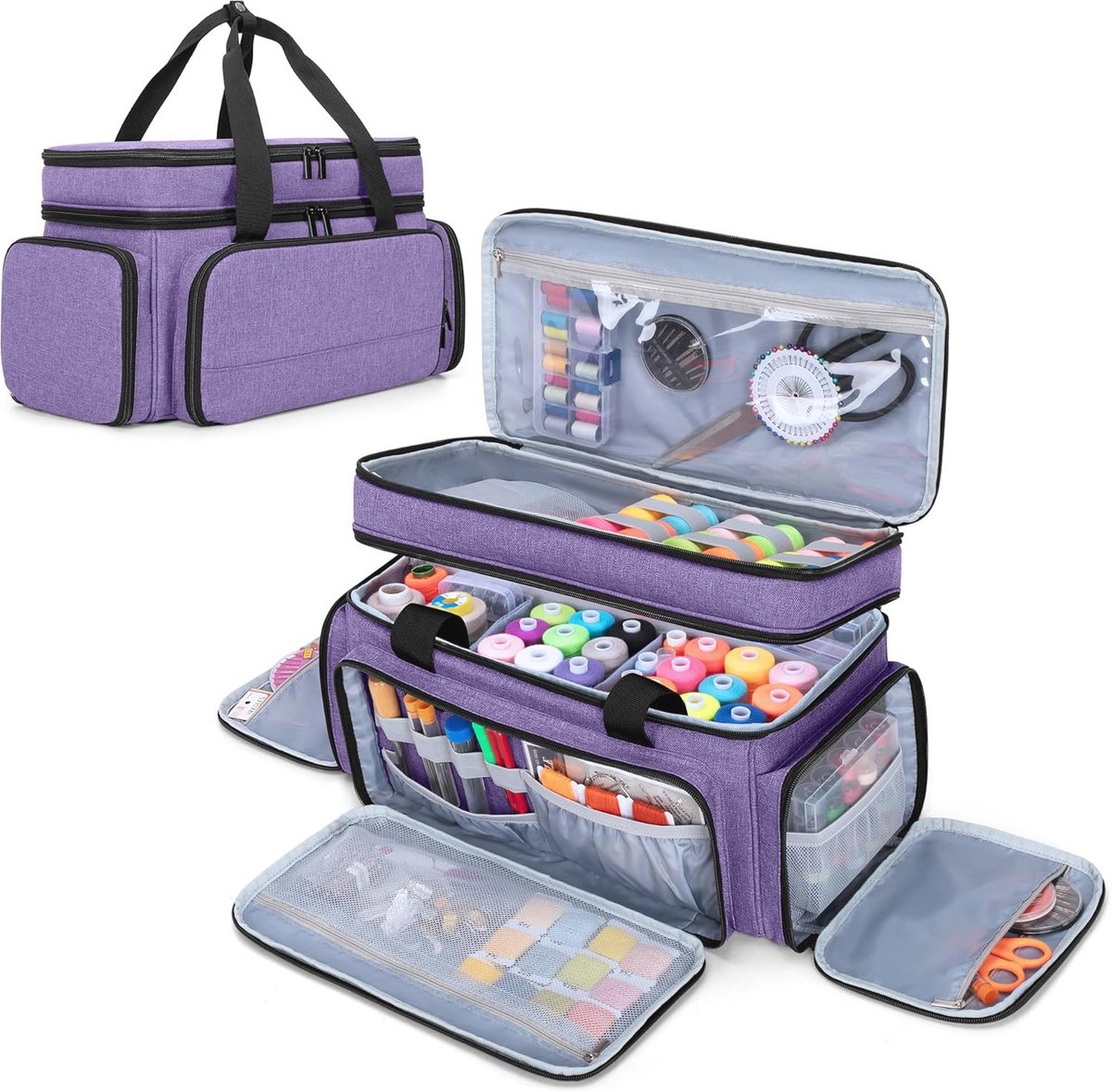 Organizer voor naaiaccessoires - Paars, Modern ontwerp met Veel Opbergmogelijkheden