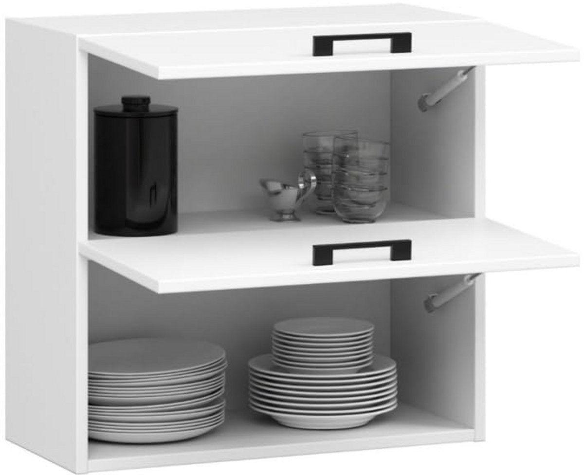 Hangende Keukenkast Wit 60x30x58cm met 2 Klepdeuren