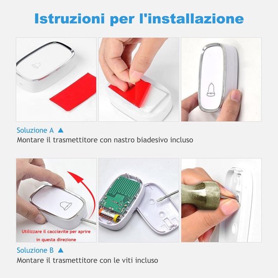 Draadloze Slimme Deurbel - Waterdicht - Wireless - 300m Bereik - LED-Indicator - 1 Zender & 2 Ontvangers - 36 Beltonen - 5 Volumes van Elro — afbeelding 2