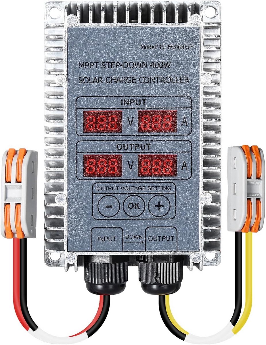MPPT Solar Laadregelaar - Spanningsverstelbare Zonne-Acculader tot 400W