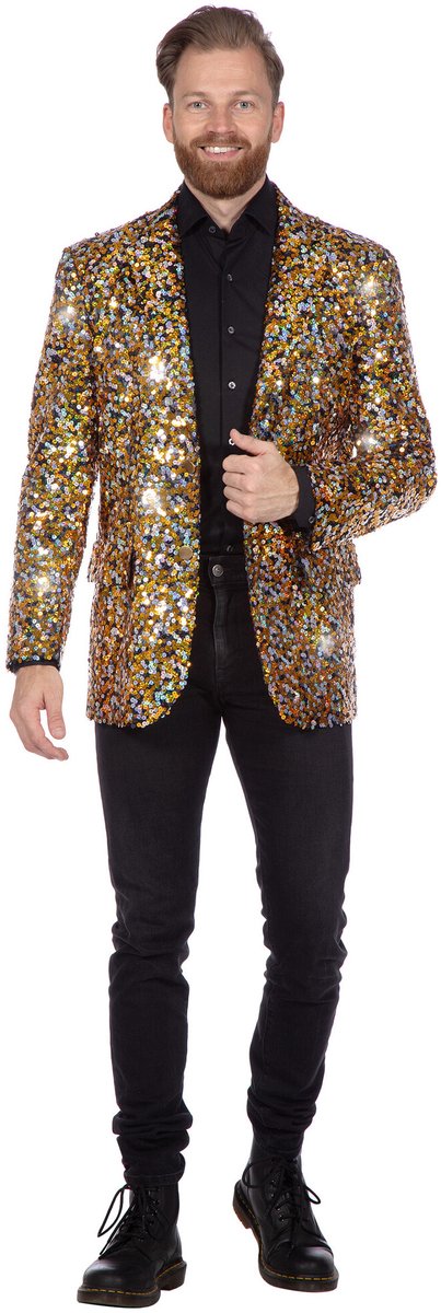 Pailletten Blazer Zwart / Goud / Zilver Man