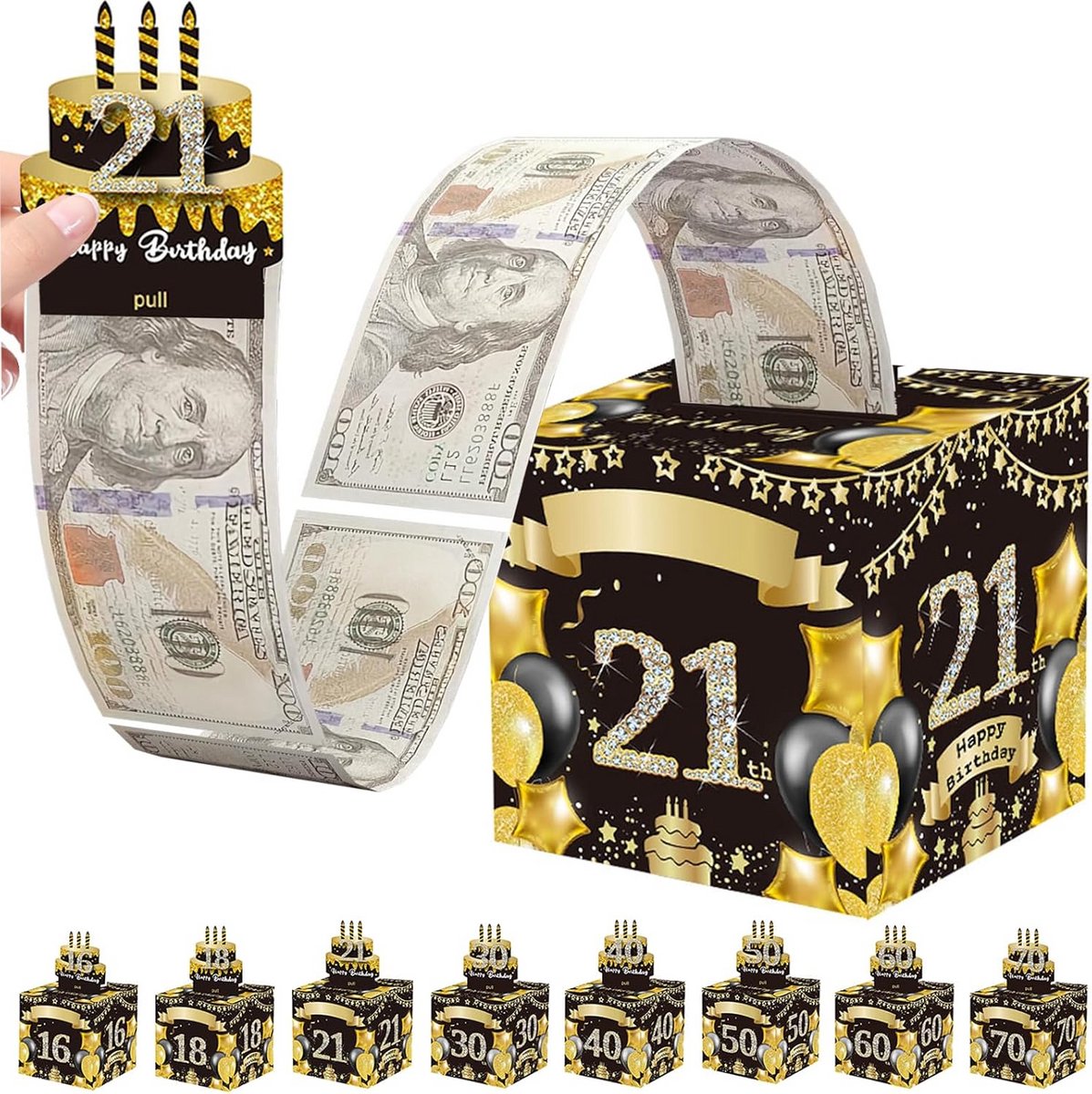 Geldbox voor 21e Verjaardag - Grappige Cadeau Box voor Geldpresentaties
