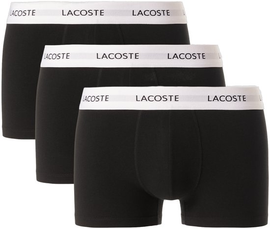 Lacoste Heren Boxershorts Trunks 3-Pack Zwart - Maat XXL