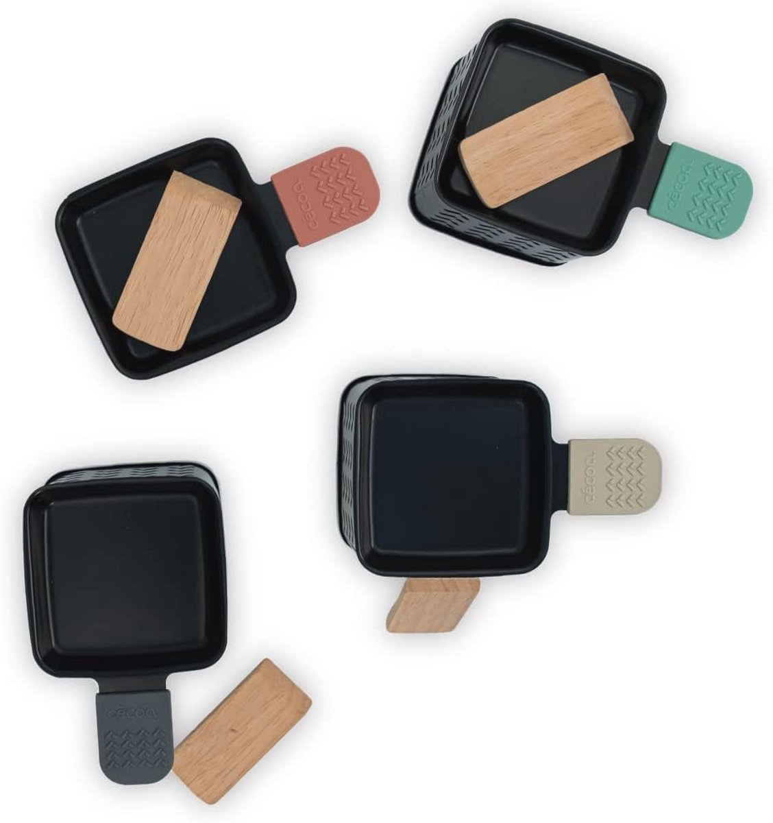 Set van 4 kaarswissers voor raclette - Smelt kaas in 2 minuten - Compact en stroomloos — cadeau in Kookcadeaus - foto 7