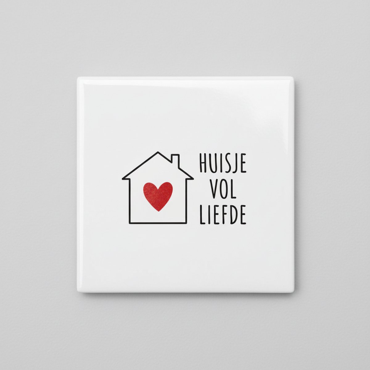 Huisje Vol Liefde Keramische Tegel – Warm Huis & Hart Design – Gezellige Woondecoratie – 1