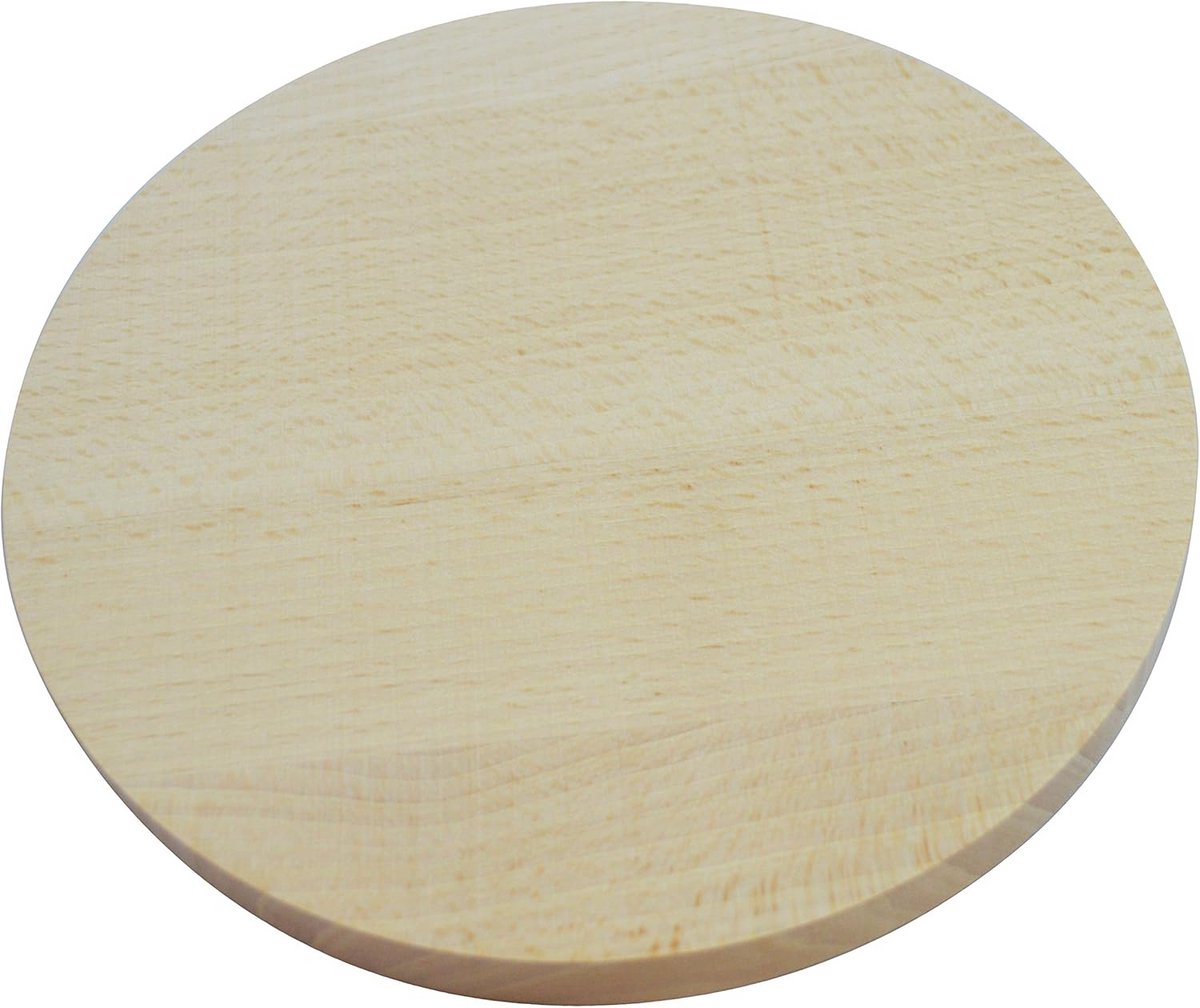 Ronde Houten Snijplank Dubbelzijdig 15 cm voor Pizza en Serveerplank