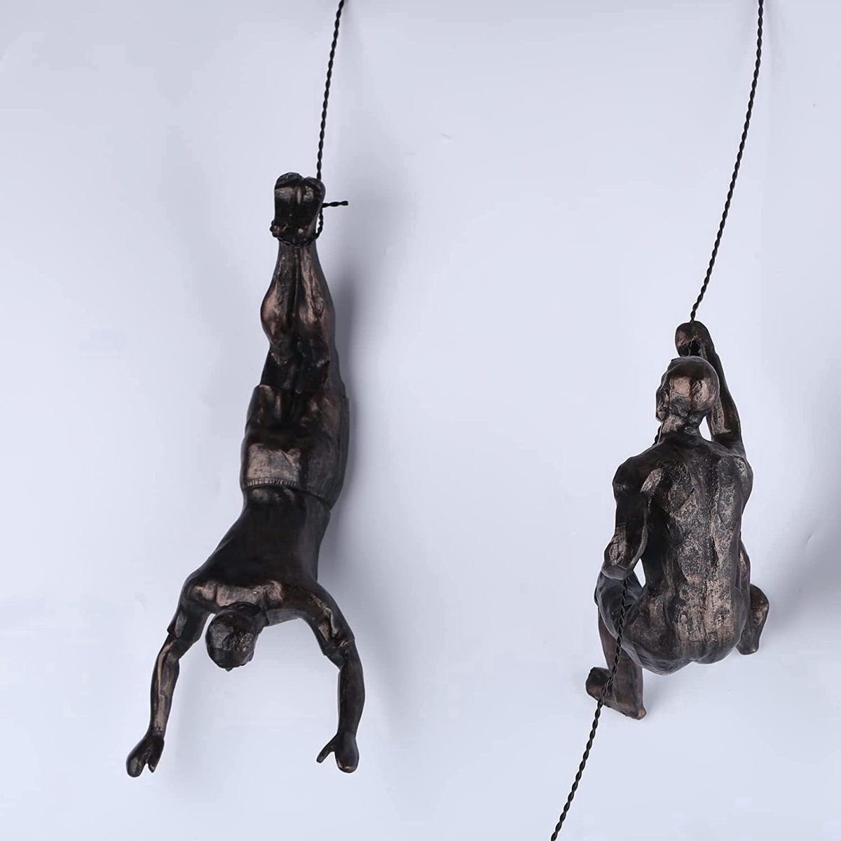 Stunq® Klimmersculptuur, moderne decoratieve muurkunst, mannelijke sculptuur, creatieve roestklimmerkunst, decoratieve mannelijke sculptuur (rechts)