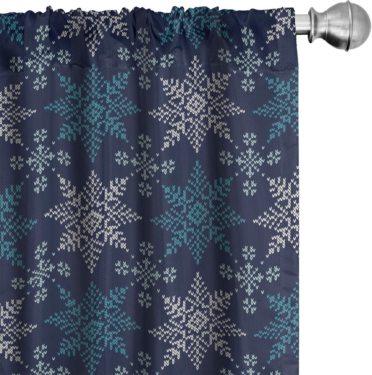 ABAKUHAUS Sneeuwvlokken – 2-delige gordijnset 150x245 cm – Microvezel, halfdonkerend, zeegroen
