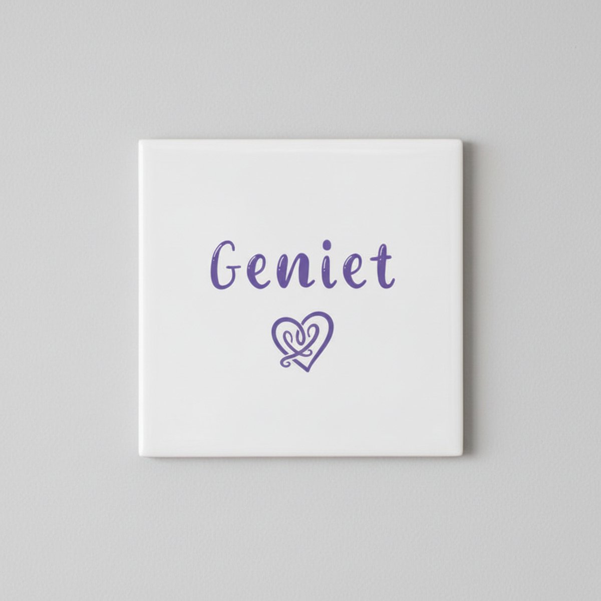 Inspirerende 15×15 cm Keramische Tegel – “Geniet” Hart Ontwerp Positieve Quote Wanddecorat