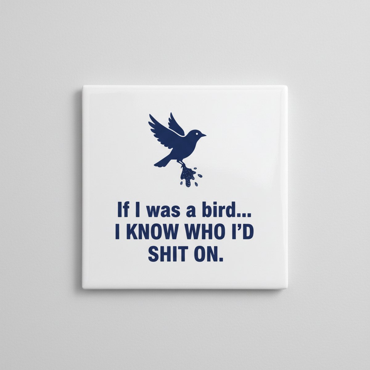 If I Was a Bird Tegel 15×15 cm – Grappige Sarcastische Quote Keramische Wandtegel – Humori