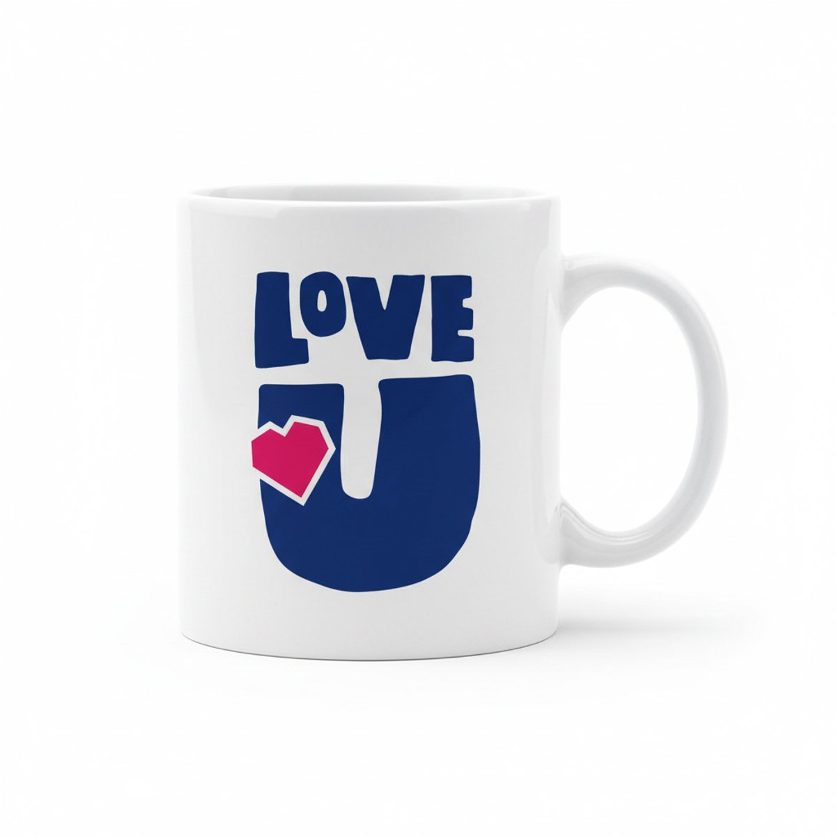 Romantische Liefde Tekst Mok 330 ml – “Love You” Hart Design Koffie- & Theemok Cadeau
