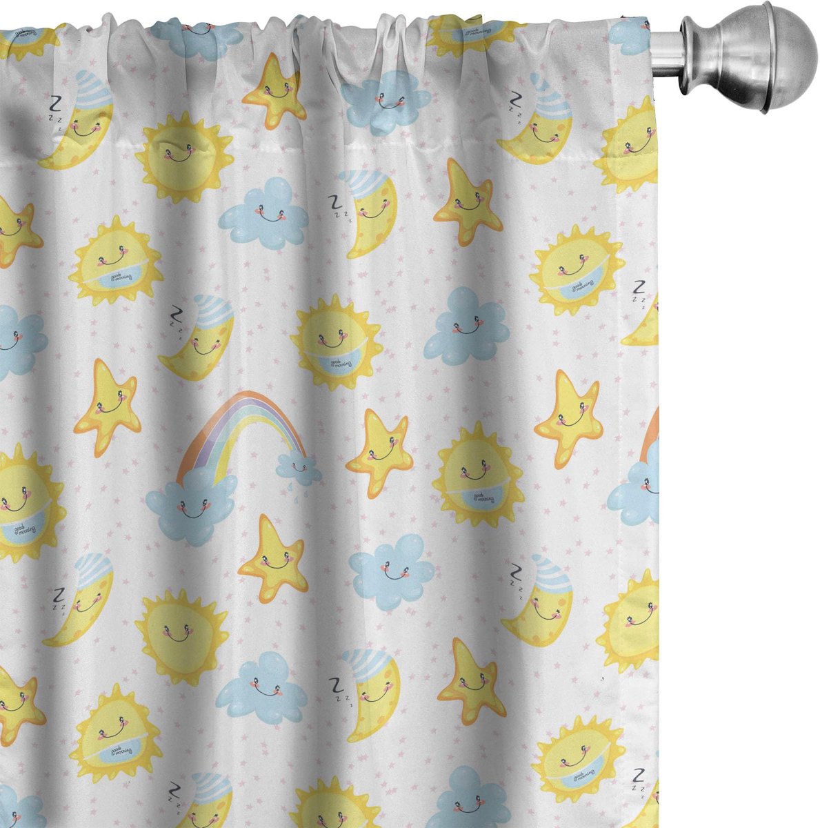 ABAKUHAUS Maan – Gordijnen – 2x75x245 cm – Mikrofaser, Halfverduisterend Babyblauw