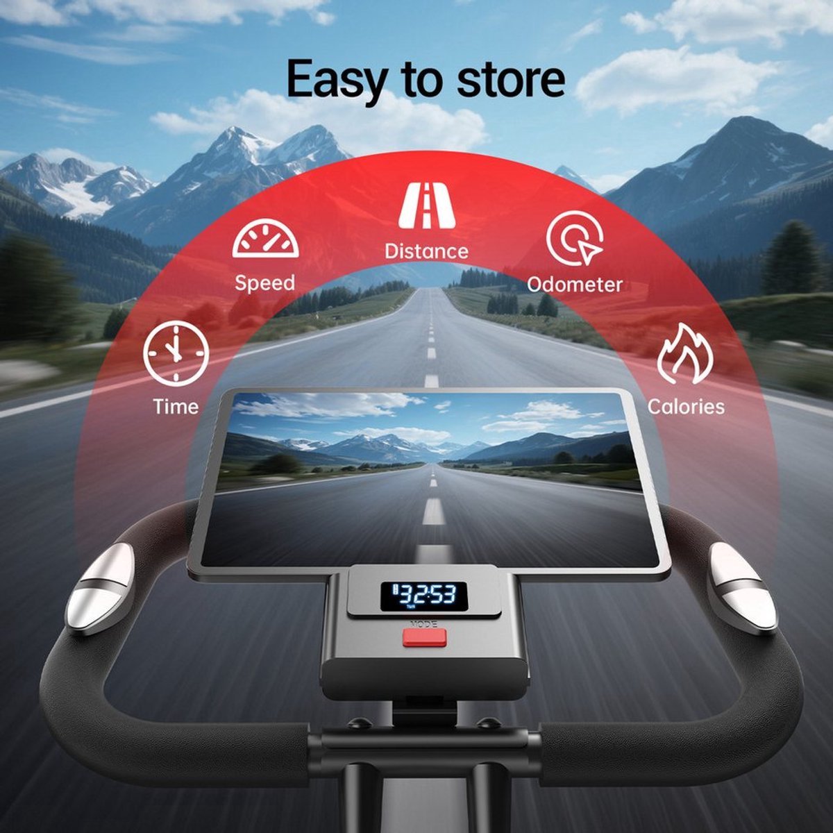 Een geluidsarme hometrainer met verstelbare magnetische - afbeelding 3