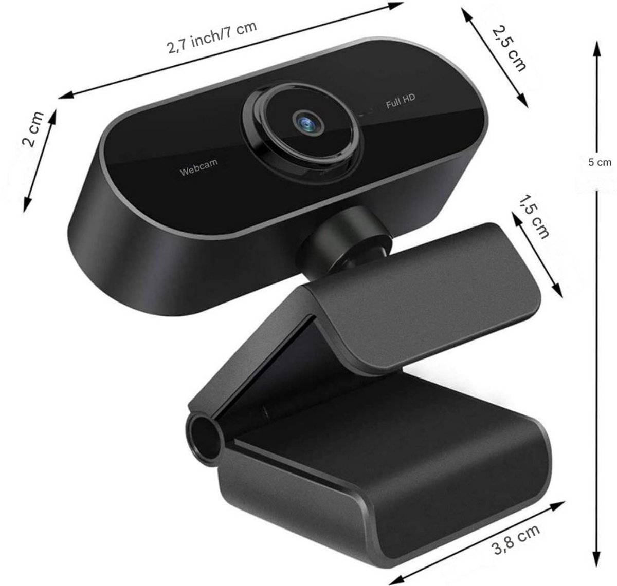 EXCITAT HD Webcam 1080P met microfoon en ruisonderdrukking
