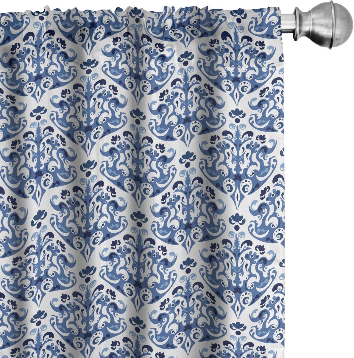 ABAKUHAUS Indigo gordijnen – 2-delige set geometrische microvezel, 75×225 cm, petrolblauw turkoois Petrol Blau Türkis