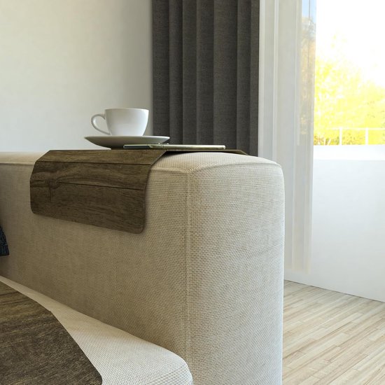 Houten bank lade tafel met clip ontwerp voor dranken koffie snacks en
