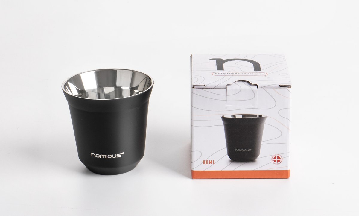Nomious Prime Brew® Espressokopjes – 1 stuk – 80 ml – Premium RVS – Hittebestendig – Luxe & Duurzaam Design – Perfect voor Draagbare Espresso