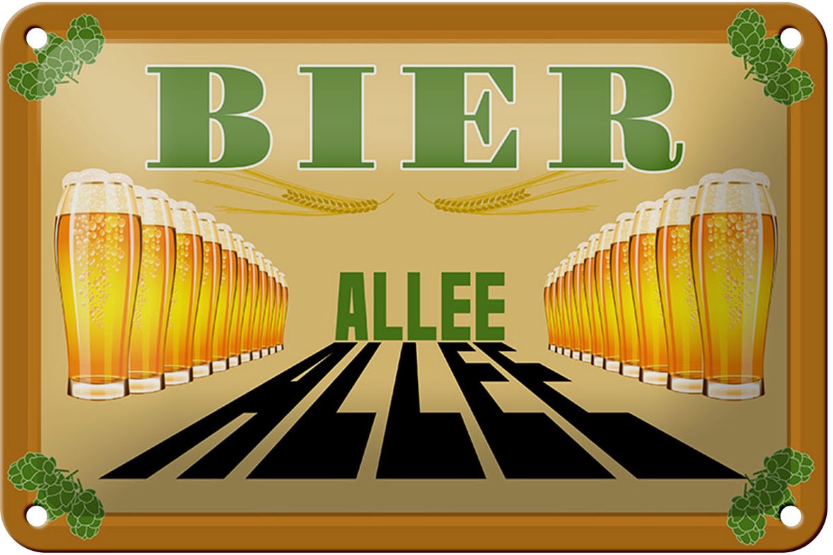 Blechschild Alkohol 18x12cm Bier Allee
