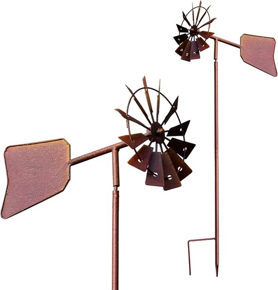 COSTWAY Winmolen, hoogte 253 cm, weerbestendige windmolen van metaal