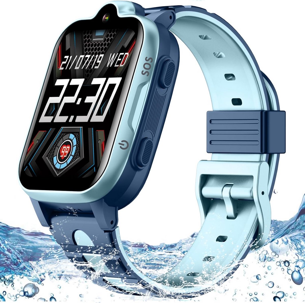 Kinder Smartwatch 4G GPS met Bellen, Waterdicht en SOS-alarm