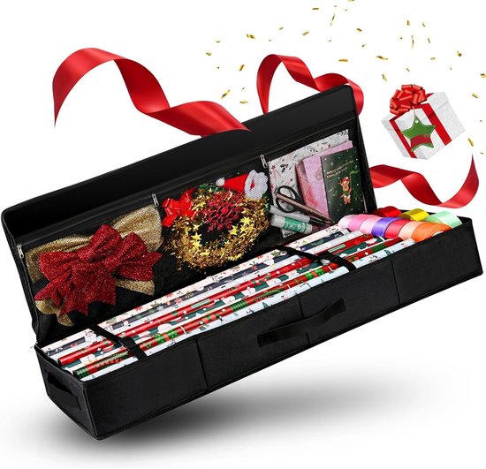 Ram® Kerst inpakpapier Opbergtas Stof Geschenkverpakking Opslag (82 x 34 x 13 cm) Voor papier, tags & strikken Ram® Kerst inpakpapier Opbergtas Stof Geschenkverpakking Opslag (82 x 34 x 13 cm) Voor papier, tags & strikken