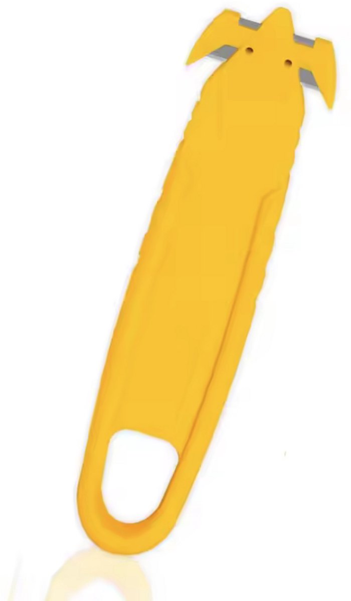 Kartonmes - Veiligheidsmesje - Geel - Dozenopener - Pakketmes - Veilig pakketjes openmaken - 14CM - CHPN