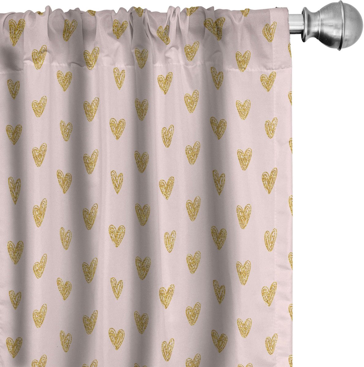 ABAKUHAUS Harten – Gordijnen – Duo Set 75x245 cm – Eierschaalkleur – Halfdonker