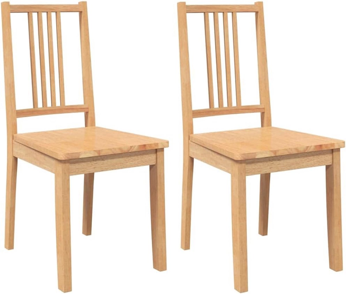 Set van 2 Massief Houten Eetkamerstoelen - Ergonomisch Ontwerp voor Keuken en Woonkamer