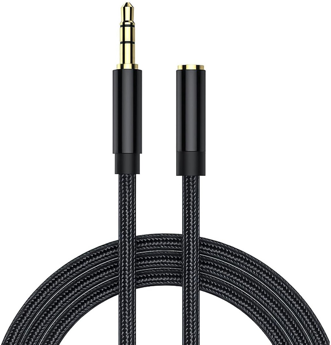 Verlengsnoer Jack 3,5mm Audio AUX Kabel 3 Meter Gevlochten Nylon - Hoge Kwaliteit Geluid