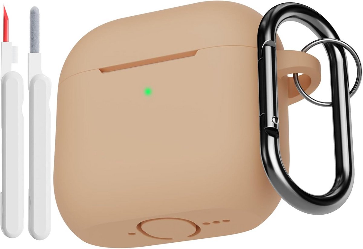 Siliconen Beschermhoes voor AirPods 4e Generatie 2024 met Complete Reinigingsset en Karabijnhaak