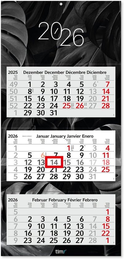 3-maandenkalender Aanéén bedrukken | De Nederlandse