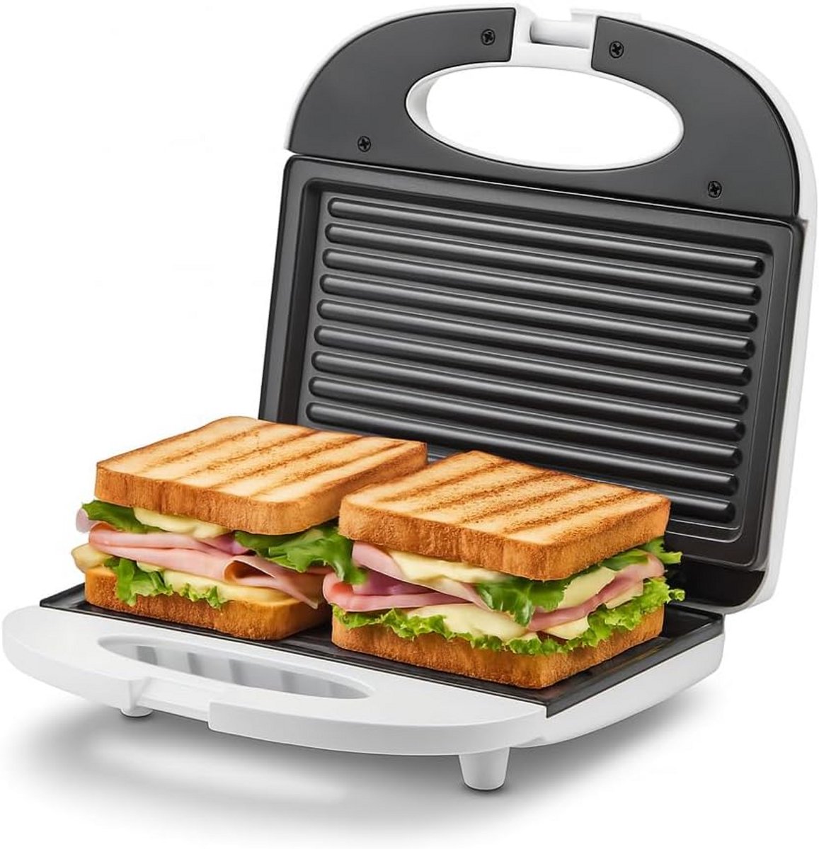 Toast Toemaker met Geribbelde Platen en Antiaanbaklaag