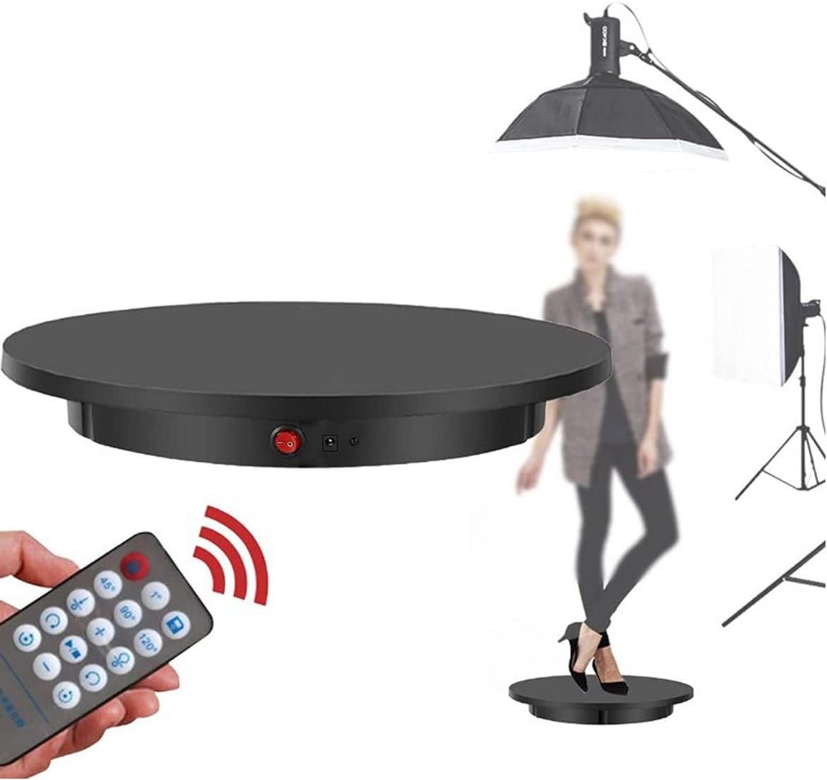 Elektrische Draaitafel Display Stand met Afstandsbediening - 60cm Laadvermogen 150kg voor Productfotografie