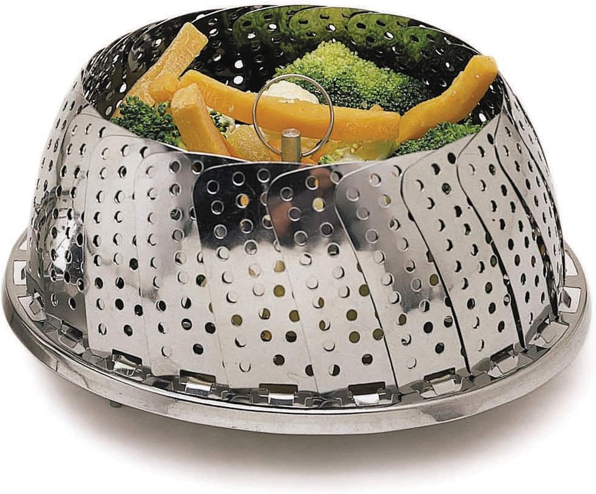 Opvouwbare Stoommand RVS voor Pannen tot 28 cm - Gezond Koken