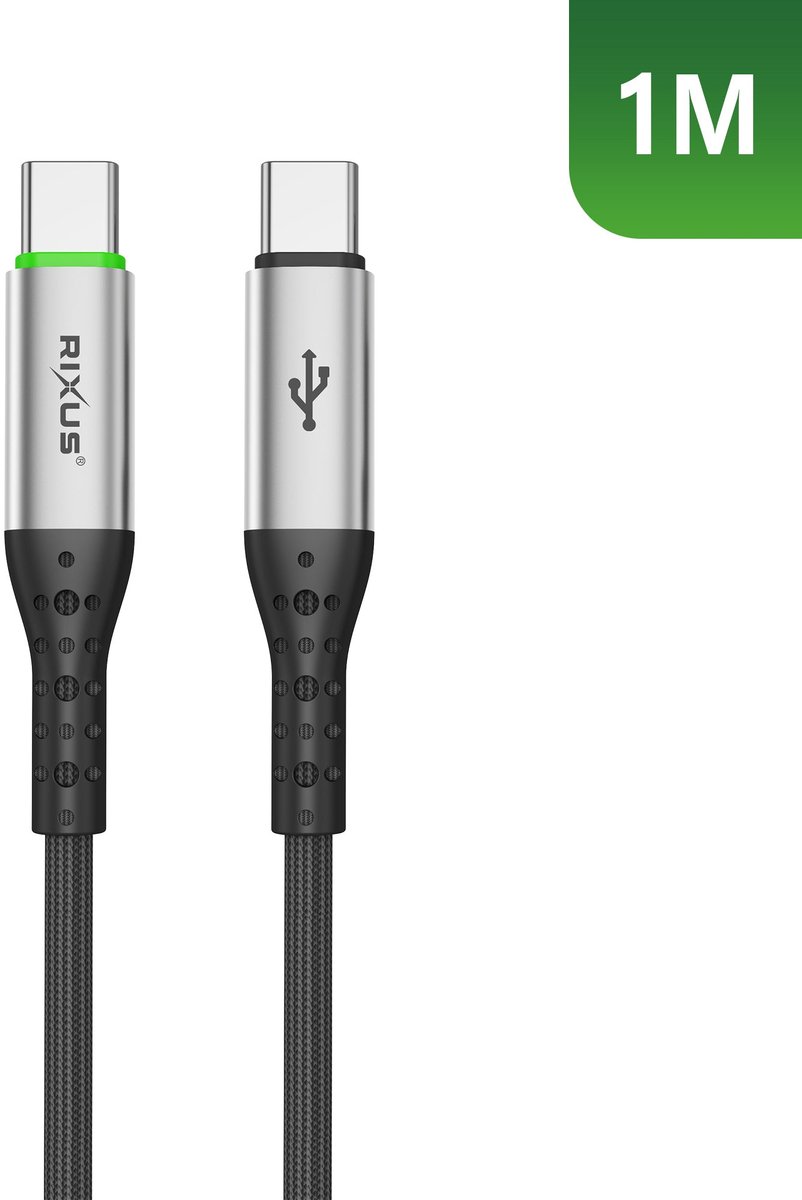 Rixus RXUC22C Auto Disconnect USB-C To USB-C Cable Black