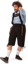 Original Replicas - Boeren Tirol & Oktoberfest Kostuum - Zwarte Korte Bierfeest Lederhose Met Shirt Oktoberfest Bier Munchen - Man - blauw,zwart - Large - Bierfeest - Verkleedkledi