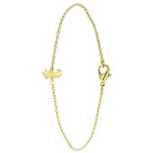 Goldplated armband met letter - T