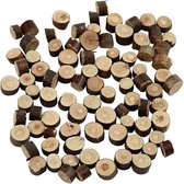 Houten hobby/knutsel boom schijfjes - klein - Dia 7-10 mm en Dikte 4-5 mm - 230 gram