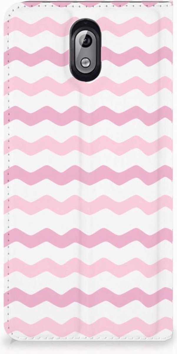 Nokia 3.1 (2018) Hoesje met Magneet Waves Roze