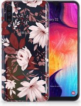 Geschikt voor Samsung Galaxy A50 Siliconen Hoesje Watercolor Flowers