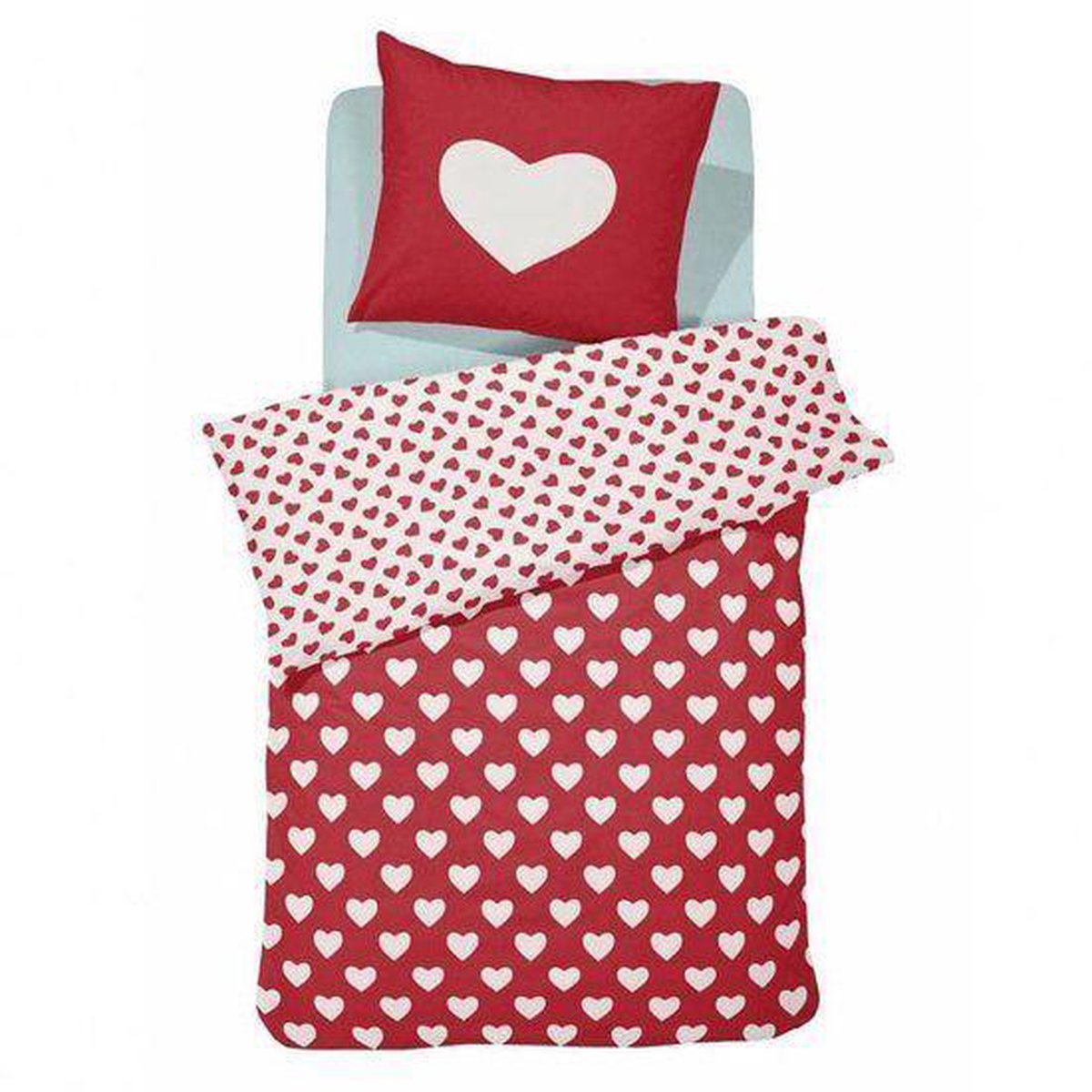 Damai Dekbedovertrekset katoen 140 x 200/220 cm hearts grey