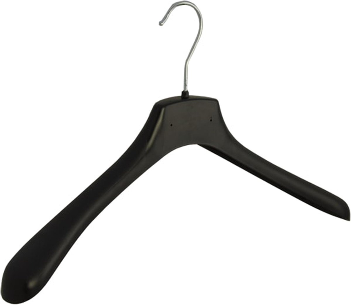 De Kledinghanger Gigant - 10 x Mantelhanger / kostuumhanger kunststof zwart met schouderverbreding, 42 cm