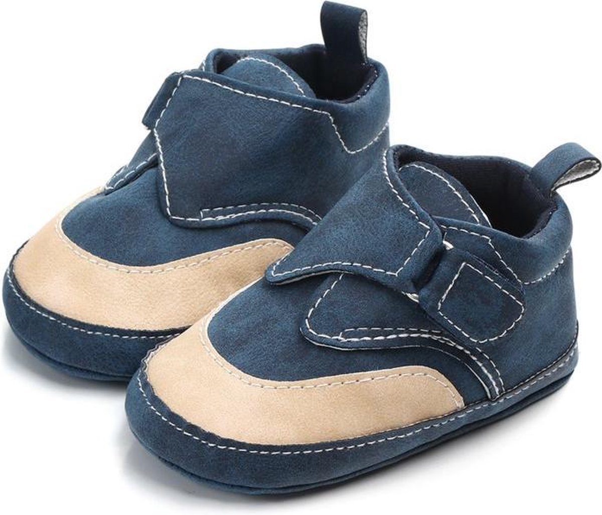 Donker blauwe kunst-leren schoenen - Kunstleer - Maat 19/20 - Zachte zool - 6 tot 12 maanden